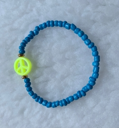 Pulseira Azul com Símbolo da Paz