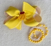 Kit Infantil de Laço Amarelo com Pulseiras