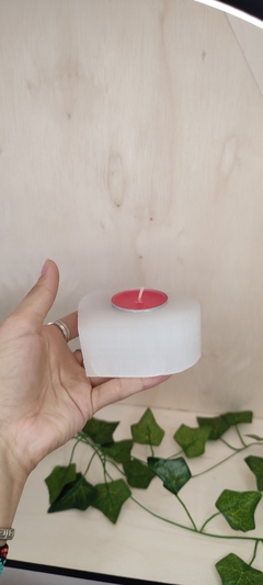 Porta Velas Coração de Selenita - comprar online