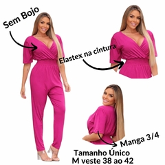 Macacão Feminino Longo Manga 3/4 - comprar online