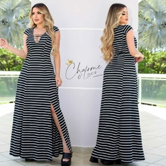 Vestido Feminino Longo Com Bojo e Fenda - comprar online