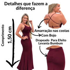 Vestido Longo Feminino Modelo Sereia Liso e Estampado Empina Bumbum na internet