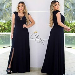 Vestido Feminino Longo Com Bojo e Fenda