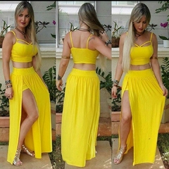 Conjunto Feminino De Saia Longa e Cropped Camila