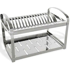 Escorredor Louça Aço Inox 12 Pratos Porta Talheres Plastico - comprar online