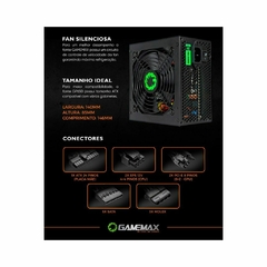 Fonte Alimentação Gamemax Gp650 80 Plus Bronze 650w - Supryshop 