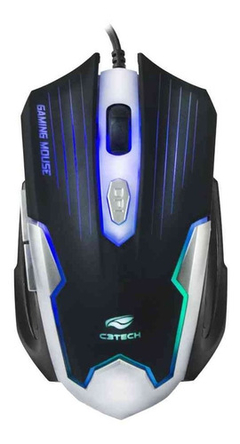 Mouse Gamer Com Fio Usb Mg-11bsi Preto/prata C3tech C/ Leds - comprar online