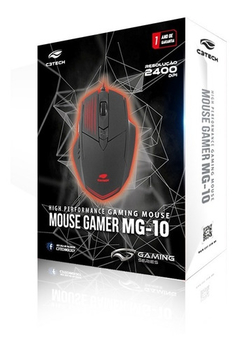 Mouse Gamer Com Fio Usb Mg-10bk Preto C3tech 2400 Dpi Leds - Supryshop 