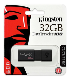 Pendrive Kingston 32gb 3.0 Datatraveler100 G3 Preto Original - comprar online