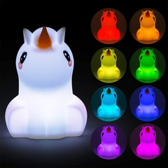 Luminária Abajur Led Infantil Unicórnio Pet Light 9 Cores - Supryshop 