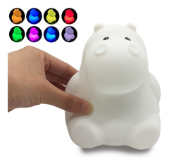 Luminária E Abajur Infantil Hipopótamo Pet Light Led 9 Cores - comprar online