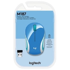 Mini Mouse Logitech M187 Sem Fio Azul 1000dpi Wireless - Supryshop 