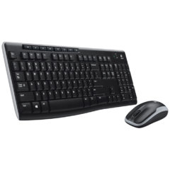 Kit Teclado E Mouse Logitech Mk270 Sem Fio Preto Abnt2 na internet