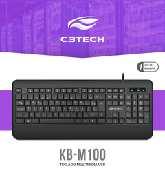 Imagem do Teclado Multimidia Com Fio USB KB-M100BK Preto C3Tech