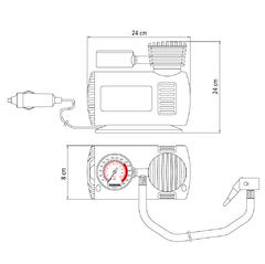 Imagem do Mini Compressor Ar Portátil Tramontina P/carro 12v Com Bicos