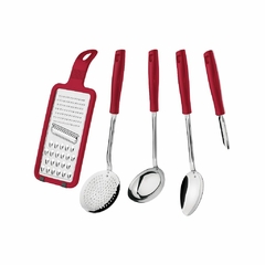 Jogo Kit Utensílios Tramontina Easy Aço Inox 5 Peças Cozinha