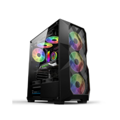 Gabinete Atx Gamer Hayom Gb1710 Com 3 Fans Rgb Vidro Lateral