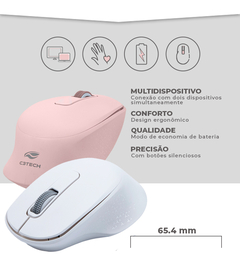 Imagem do Mouse Sem Fio Dual Mode M-bt200bk Preto C3tech Silencioso