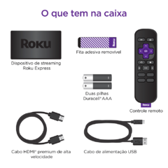 Roku Express 3930 BR Streaming Player Hdmi Full Hd Controle na internet