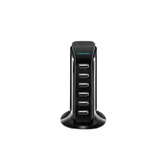 Carregador Hub Movitec 6 portas USB HB-01 Bivolt Preto - comprar online