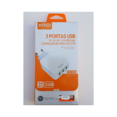 Carregador Univ Kaidi Kd-606a 3.1a 3portas Usb + Cabo iPhone