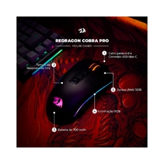 Mouse Gamer Sem Fio Redragon Cobra M711 Pro Usb+2.4g Rgb - Supryshop 