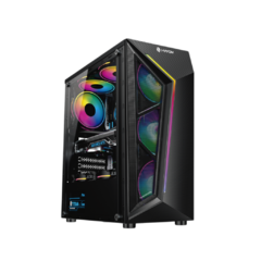 Gabinete Atx Gamer Hayom Gb1713 Com 4 Fans Rgb Vidro Lateral