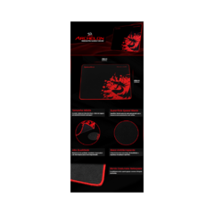 Mousepad Redragon Archelon P001 Preto/Vermelho 330x260mm - loja online