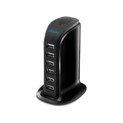 Carregador Hub Movitec 6 portas USB HB-01 Bivolt Preto - Supryshop 