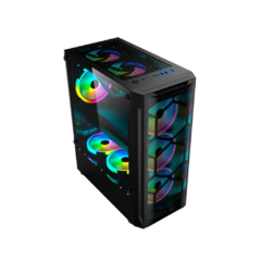 Gabinete Atx Gamer Hayom Gb1706 Com 3 Fans Frontal Rgb - Supryshop 