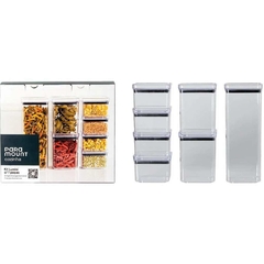 Kit 7 Potes Hermético Organizador Alimento Empilhável Lumini - Supryshop 