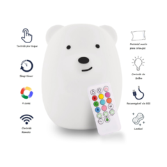 Luminária Abajur Led Infantil Urso Sem Fio Pet Light