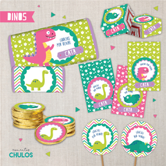 Kit Imprimible DINOS ROSA nuevo - tienda online