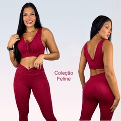 Conjunto Feline Jacquard - vermelho