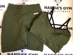 Conjunto Brocado Short e Top Susy - Verde Militar