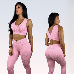 Conjunto Feline Jacquard - rosa