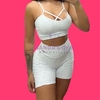 Conj. Brocado Short e Top Susy - Branco