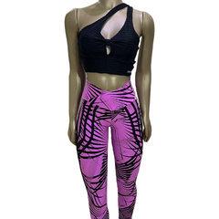 Legging Tie Die - Rosa/Preto - Jaquard na internet