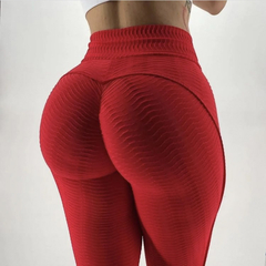 Legging Brocada cós reto - Vermelha modeladora