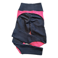 Legging Preta/rosa chiclete - Brocada - empina bumbum Ondas Wave - comprar online