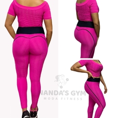 Conj Brocado rosa/preto - cos reto - empina bumbum - comprar online