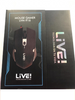 MOUSE GAMER USB BASE ALUMINIO LIVE! 916 6D 2400 Dpi Retroiluminado - comprar online