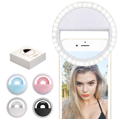 Aro De Luz Led Celular Selfie Recargable Usb Ring Light Anillo