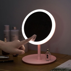 ESPEJO MAQUILLAJE TACTIL CON LUZ LED FRIA Y CALIDA PARA FUENTE MICRO USB BATERIA INTERNA