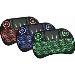 MINI TECLADO RETROILUMINADO INALAMBRICO PARA SMART TV, TV BOX, PC NOTEBOOK, PROYECTORES TRACKPAD MOUSEPAD