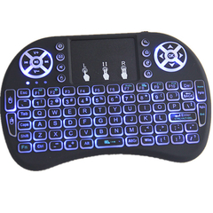 Imagen de MINI TECLADO RETROILUMINADO INALAMBRICO PARA SMART TV, TV BOX, PC NOTEBOOK, PROYECTORES TRACKPAD MOUSEPAD