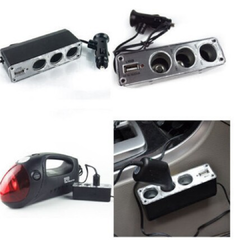 Imagen de TRIPLE ADAPTADOR 3 BOCAS 12V + 1 CARGADOR USB PARA AUTO