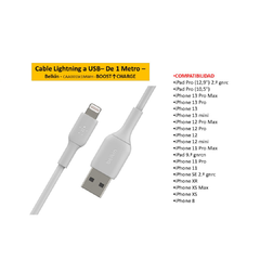 CABLE BELKIN IPHONE LIGHTING CERTIFICADO OFICIAL APPLE ORIGINAL MFI - comprar online