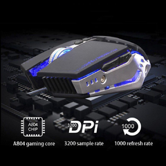 MOUSE GAMER OPTICO BASE ALUMINIO 6+1 BOTONES 3200 DPI MAC PC NOTEBOOK PS4 PS3 XBOX - comprar online