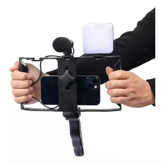 ESTABILIZADOR KIT DE VIDEO PARA VLOGGER CON 1 LUZ DE FOTOGRAFIA MICROFONO Y CONTROL BLUETOOTH AY-49X - comprar online